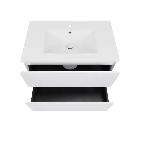 Комплект Qtap Tern 800х580х437 White тумба напольная + раковина врезная, с полотенцедержателем QT1772TPЛ8013080CW (QT1772TPL8013080CW)