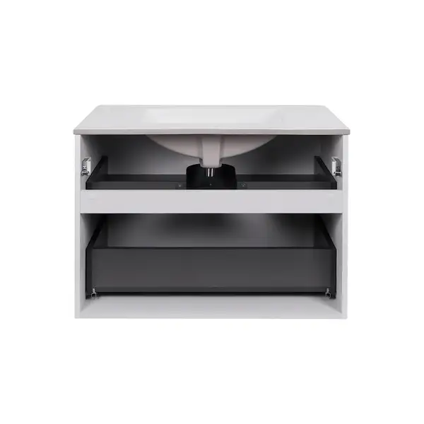 Комплект Qtap Tern 800х580х437 White тумба напольная + раковина врезная, с полотенцедержателем QT1772TPЛ8013080CW (QT1772TPL8013080CW)