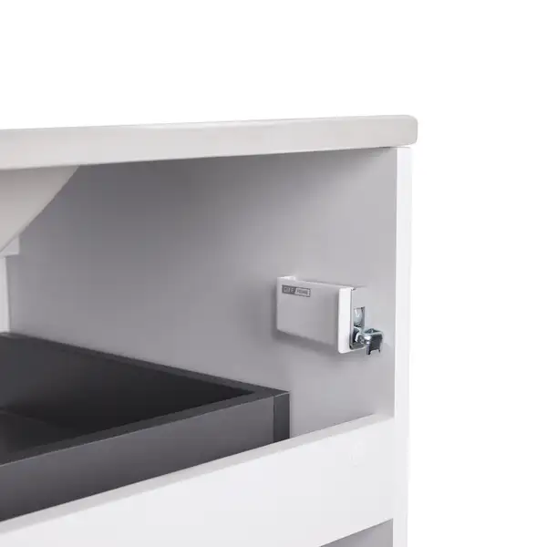 Комплект Qtap Tern 800х580х437 White тумба напольная + раковина врезная, с полотенцедержателем QT1772TPЛ8013080CW (QT1772TPL8013080CW)
