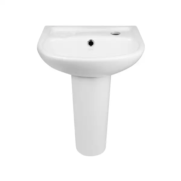 Раковина напольная с пьедесталом Qtap Baby 375x305x520 White с донным клапаном QT2311LP304BW