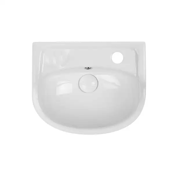 Раковина напольная с пьедесталом Qtap Baby 375x305x520 White с донным клапаном QT2311LP304BW