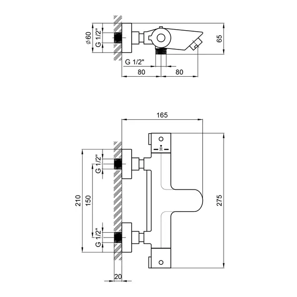 Смеситель термостатический для ванны Qtap Inspai-Therm CRMT300800 (QTINSCRMT300800)