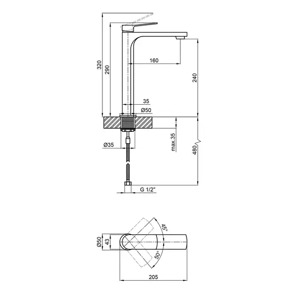 Смеситель для раковины Qtap Slavonice 1042H103B (QTSLA1042H103B) Смеситель для раковины Qtap Slavonice 1042H103B (QTSLA1042H103B)
