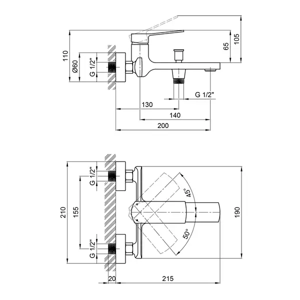 Змішувач для ванни Qtap Slavonice 3042103DC (QTSLV3042103DC) Змішувач для ванни Qtap Slavonice 3042103DC (QTSLV3042103DC)