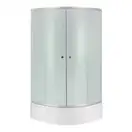 Набор Lidz душевая кабина Latwa SC90x90.SAT.MID.FR, стекло Frost 4 мм + поддон с панелью Kupala (LLSC9090SATMIDFR2SET)