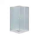 Набор Lidz душевая кабина Wawel SC80x80.SAT.LOW.FR, стекло Frost 4 мм + поддон Mazur (LWASC8080SATLOWFR2SET)