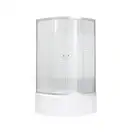 Набор Lidz душевая кабина Wieza SC80x80.SAT.HIGH.L, стекло Linie 4 мм + поддон с панелью Kupala (LWISC8080SATHIGHL2SET)