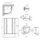 Набор Lidz душевая кабина Wieza SC80x80.SAT.HIGH.L, стекло Linie 4 мм + поддон с панелью Kupala (LWISC8080SATHIGHL2SET)