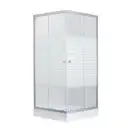 Набор Lidz душевая кабина Wiezak SC80x80.SAT.LOW.L, стекло Linie 4 мм + поддон Mazur (LWKSC8080SATLOWL2SET)