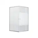 Набор Lidz душевая кабина Wiezak SC90x90.SAT.LOW.L, стекло Linie 4 мм + поддон Mazur (LWKSC9090SATLOWL2SET)