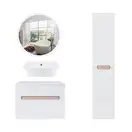 Комплект мебели для ванной Qtap Virgo тумба + раковина + зеркало + пенал QT044VI43000