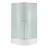 Набор Lidz душевая кабина Latwa SC90x90.SAT.MID.FR, стекло Frost 4 мм + поддон с панелью Kupala (LLSC9090SATMIDFR2SET)