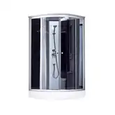 Набор Lidz душевой бокс Tani SB90x90.SAT.LOW.GR, стекло тонированное 4 мм + поддон Kupala (LTSB9090SATLOWGR2SET)