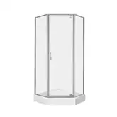 Набор Qtap душевая кабина Leo CRM10995-AC6 Clear 2020x900x900 мм + поддон Diamond 309912 90x90x12 см с сифоном (LEOCRM10995AC6SET)