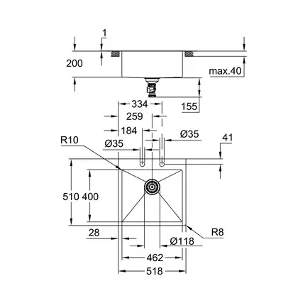 Мийка для кухні із нержавіючої сталі Grohe K800 (31583SD1) Мийка для кухні із нержавіючої сталі Grohe K800 (31583SD1)