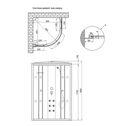 Гидромассажный бокс Lidz Tani SBM90x90.SAT.HIGH.GR, стекло тонированное 4 мм без поддона (LTSBM9090SATHIGHGR2) Гидромассажный бокс Lidz Tani SBM90x90.SAT.HIGH.GR, стекло тонированное 4 мм без поддона (LTSBM9090SATHIGHGR2)