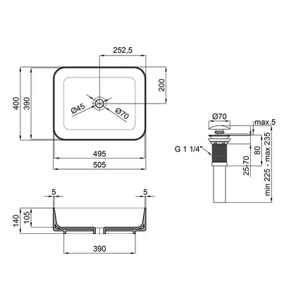 Раковина-чаша Qtap Tern 500x390x140 White с донным клапаном QT17112195W Раковина-чаша Qtap Tern 500x390x140 White с донным клапаном QT17112195W
