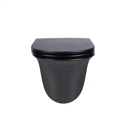 Унитаз подвесной Qtap Virgo безободковый с сиденьем Soft-close QT1833051ERMB Унитаз подвесной Qtap Virgo безободковый с сиденьем Soft-close QT1833051ERMB