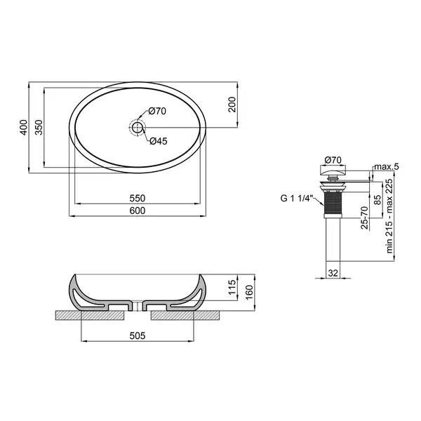 Раковина-чаша Qtap Leo 600х400х155 White с донным клапаном QT11117060GW Раковина-чаша Qtap Leo 600х400х155 White с донным клапаном QT11117060GW