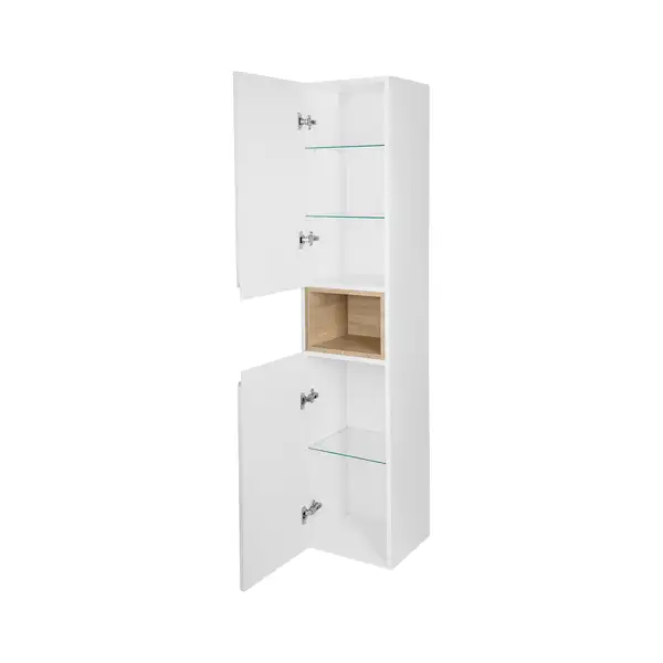 Пенал подвесной Qtap Robin 350х1650х316 White/Whitish oak QT1376PN1651LWWO