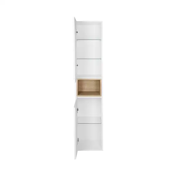 Пенал подвесной Qtap Robin 350х1650х316 White/Whitish oak QT1376PN1651LWWO