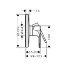 Hansgrohe Rebris S Змішувач для душу, хром (72667000)
