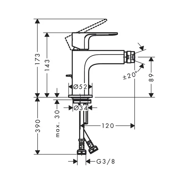 Hansgrohe Rebris S Смеситель для биде, Matt Black (72210670) Hansgrohe Rebris S Смеситель для биде, Matt Black (72210670)