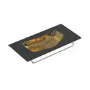 Раковина подвесная или накладная Catalano Edition 50 х 100 х h13,5 см, цвет - чёрный матовый/золото 1100EDNO