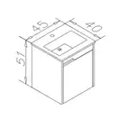 Тумба с раковиной Devit Comfort 45 х 40 х h51 см 0W20045W