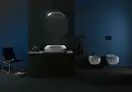 Унитаз подвесной Goclean® (безободковый) Flaminia Fluo с сиденьем Soft Close, цвет - Cenere opaco (матовый) FU118G+FUCW05 Cenere