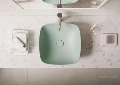Раковина накладная на столешницу Catalano Green Lux Сolori 40 х 40 х h14 см, цвет - зелёный матовый 140APGRLXVS Раковина накладная на столешницу Catalano Green Lux Сolori 40 х 40 х h14 см, цвет - зелёный матовый 140APGRLXVS