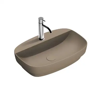 Раковина полувстраиваемая Catalano Green Lux Сolori 40 х 60 х h14 см, цвет - коричневый матовый 160GRLXNMS Раковина полувстраиваемая Catalano Green Lux Сolori 40 х 60 х h14 см, цвет - коричневый матовый 160GRLXNMS