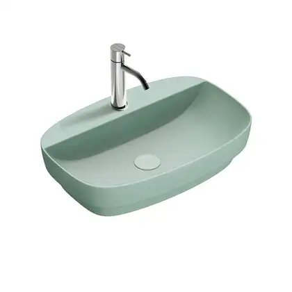 Раковина полувстраиваемая Catalano Green Lux Сolori 40 х 60 х h14 см, цвет - зелёный матовый 160GRLXNVS Раковина полувстраиваемая Catalano Green Lux Сolori 40 х 60 х h14 см, цвет - зелёный матовый 160GRLXNVS