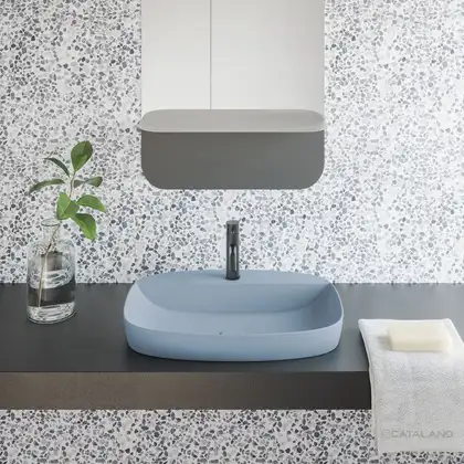 Раковина полувстраиваемая Catalano Green Lux Сolori 42 х 60 х h14 см, цвет - синий матовый 165GRLXNAS Раковина полувстраиваемая Catalano Green Lux Сolori 42 х 60 х h14 см, цвет - синий матовый 165GRLXNAS