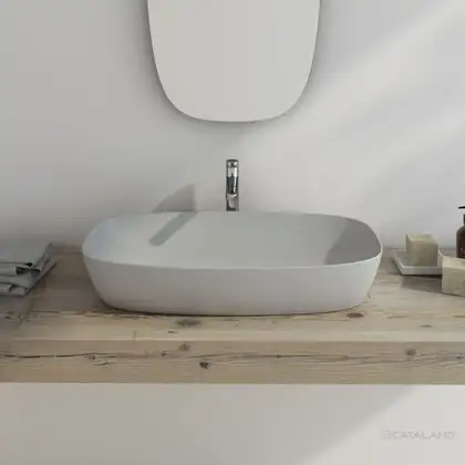 Раковина накладная на столешницу Catalano Green Lux Сolori 40 х 80 х h14 см, цвет - серый матовый 180APGRLXCS