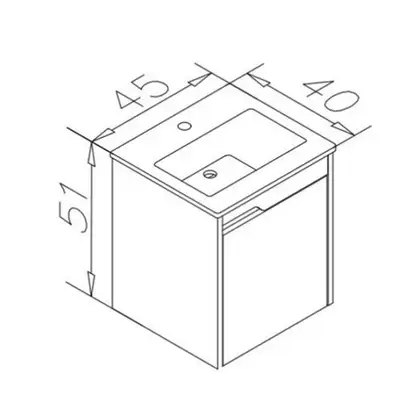 Тумба с раковиной Devit Comfort 45 х 40 х h51 см 0W20045W Тумба с раковиной Devit Comfort 45 х 40 х h51 см 0W20045W