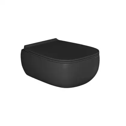Унитаз подвесной Goclean® (безободковый) Flaminia Fluo с сиденьем Soft Close, цвет - Carbone opaco (матовый) FU118G+FUCW05 Carbone Унитаз подвесной Goclean® (безободковый) Flaminia Fluo с сиденьем Soft Close, цвет - Carbone opaco (матовый) FU118G+FUCW05 Carbone