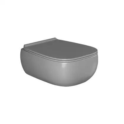 Унитаз подвесной Goclean® (безободковый) Flaminia Fluo с сиденьем Soft Close, цвет - Cenere opaco (матовый) FU118G+FUCW05 Cenere Унитаз подвесной Goclean® (безободковый) Flaminia Fluo с сиденьем Soft Close, цвет - Cenere opaco (матовый) FU118G+FUCW05 Cenere