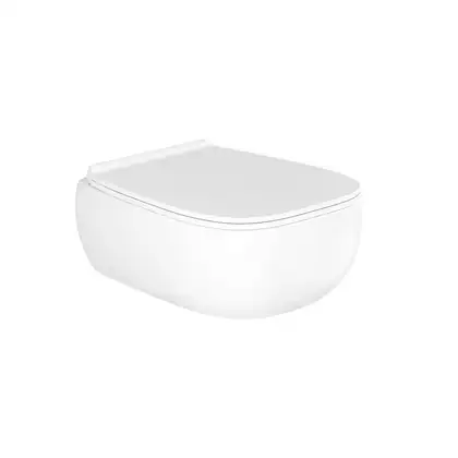 Унитаз подвесной Goclean® (безободковый) Flaminia Fluo с сиденьем Soft Close, цвет - Latte opaco (матовый) FU118G+FUCW05 Latte Унитаз подвесной Goclean® (безободковый) Flaminia Fluo с сиденьем Soft Close, цвет - Latte opaco (матовый) FU118G+FUCW05 Latte