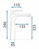 Смеситель для раковины (умывальника) REA ORBIT CHROM хром высокий (REA-B2049)