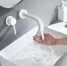 Rea Lungo Змішувач для раковини, білий мат (REA-B9559)