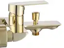 Смеситель для ванны REA URBAN GOLD золото настенный с изливом (REA-B9914)