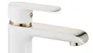 Rea Bloom Змішувач для раковини, біло-золотий (REA-B9919)