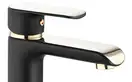 Смеситель для раковины (умывальника) REA  BLOOM BLACK GOLD низкий (REA-B9933)