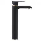 Rea Bloom Black Gold Смеситель для раковины, высокий, черный (REA-B9936)