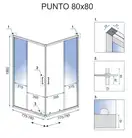 Rea Punto Душевая кабина, 80х80, прозрачная (REA-K0863)