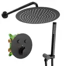 Душевая система REA MILER BLACK c термостатом + BOX скрытого монтажа (REA-P6713)