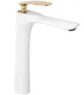 Смеситель для раковины (умывальника) REA ORBIT WHITE GOLD высокий (REA-B2053)