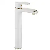Rea Bloom White Gold Змішувач для раковини, високий, білий (REA-B9931)
