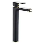 Rea Bloom Black Gold Смеситель для раковины, высокий, черный (REA-B9936)